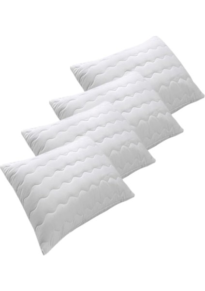 Kapitoneli Yastık Alezi 4'lü Pamuklu Fermuarlı Kapitone Yastık Koruyucu Yastık Kılıfı