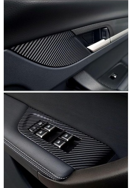 Design Togg T10X ile Uyumlu Iç Trim Folyo Kaplama Set, Mat Karbon Siyah Meridian Ses Sistemsiz Araçlar