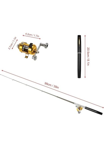 1 Metre Teleskopik Mini Cep Olta Seti Kalem Kamış Olta indirimleri
