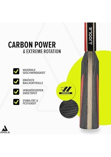 Tischtennis Set Duo Carbon 2 Tischtennisschläger + 3 Tischtennisbälle + Tischtennishülle, Rot/schwarz, 6-Teilig modelleri