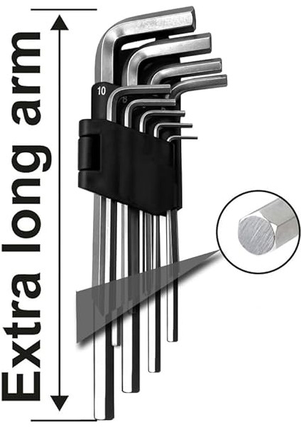 9 Parça Alyan Takımı, Uzun Boy -Yüksek Kalite 2mm,2.5mm, 3mm, 3.5mm, 4mm, 5mm, 6mm, 8mm ve 10MM (Home, Garden, Work) Alyan Anahtar Takımı modelleri