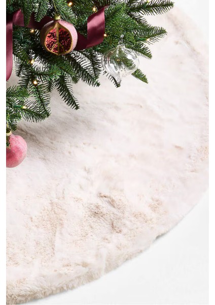 Winter White Faux Fur Christmas Tree Skirt Yapay Kürk Yılbaşı Ağacı Eteği