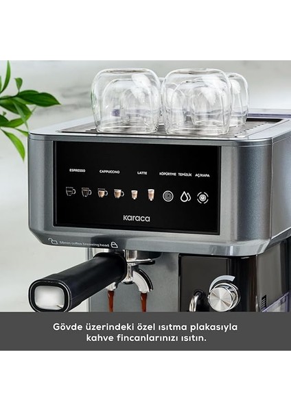 Mycaffe Barista S10 Entegre Süt Hazneli, Espresso, Latte ve Cappuccino Makinesi Galaxy Grey indirimleri