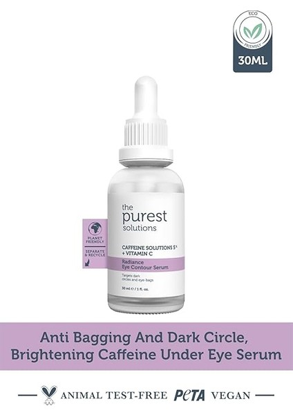 Purest Solutions, Torbalanma ve Morluk Karşıtı, Aydınlatıcı Kafein Göz Altı Serumu 30 ml (Caffeine 5% + Vitamin C) fiyatları