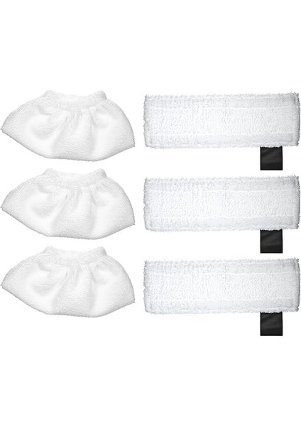 Sc2 Sc3 Sc4 Sc5 Easyfix Buharlı Temizlik Makinesi Uyumlu Yedek Mop Seti (3 Adet El Aparatı + 3 Adet Zemin Aparatı Yedek Mop Bezi)