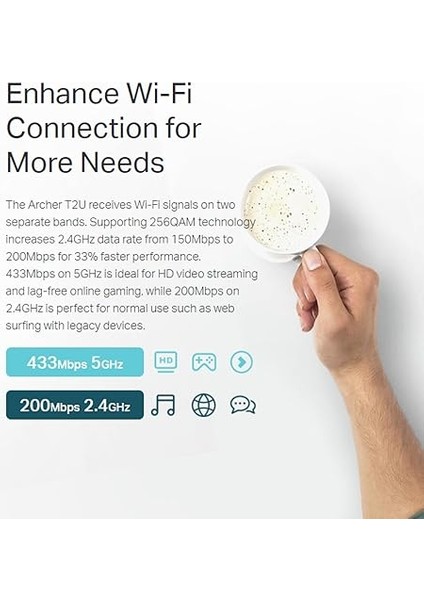 Archer T2U, 600MBPS Kablosuz Dual Band USB Adaptör modelleri