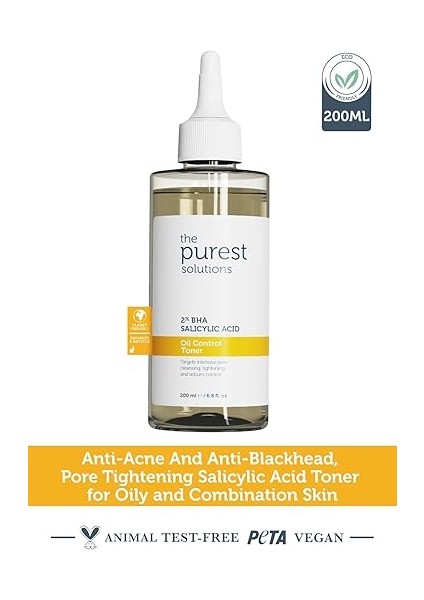 Purest Solutions, Yağlı ve Karma Cilt Sivilce ve Siyah Nokta Karşıtı, Gözenek Sıkılaştırıcı Salisilik Asit Tonik 200 ml fiyatları