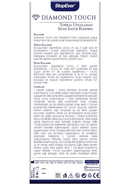Diamond Touch Göz Maskesi | Soğuk & Sıcak Kullanıma Uygun | Migren, Sinüzit, Arpacık ve Göz Yorgunluğu Için Rahatlatıcı Etki fiyatları