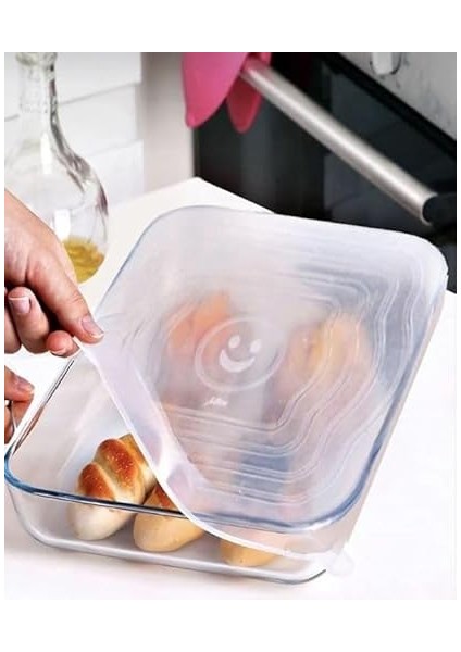 Streç Gıda Örtüsü Seti, 3 Paket, Dikdörtgen 40X27 Cm, Kare 32X28 cm ve 26X23 Cm, Yuvarlak 32 cm ve 26 Cm, Şeffaf fırsatları