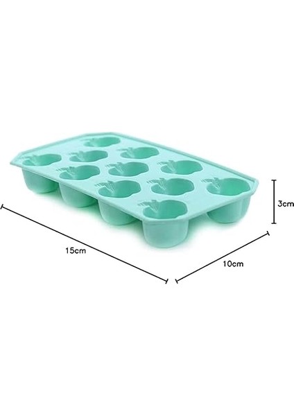 Toptan Elma Şekil Buz Kalıbı Pratik Buzluk 11 Bölmeli Asorti Renkler modelleri