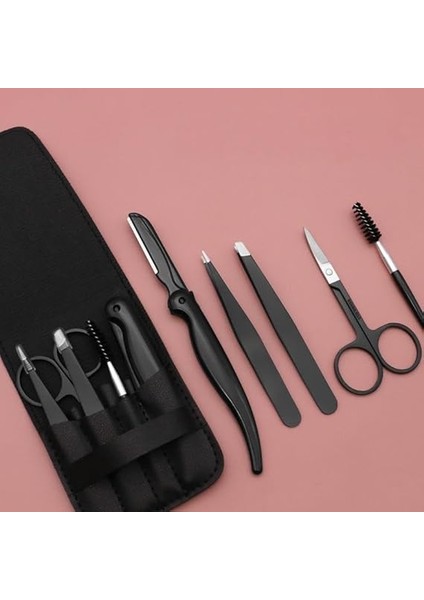5 Parça Kaş Usturalı Deri Çantalı Cımbız Seti Siyah indirimleri
