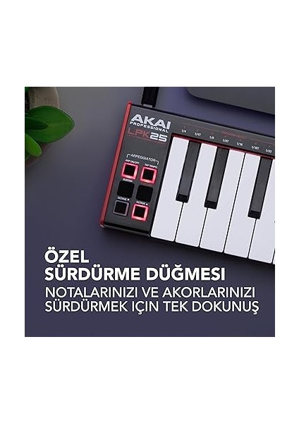 Professional LPK25 - USB Mıdı Klavye Controller Mac ve Pc Için Arpejatör ve Müzik Prodüksiyonu Yazılımı ve 25 Duyarlı Synth Tuşu indirimleri