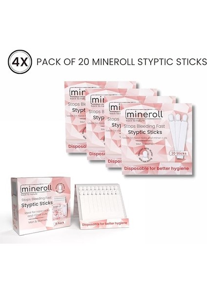 Tek Kullanımlık Çubuk Kan Taşı, Erkekler ve Kadınlar Için Ufak Jilet Kesikleri ve Manikür Pedikür Uygulamalarında Kanamayı Durdurur, 20'li 4 Paket indirimleri
