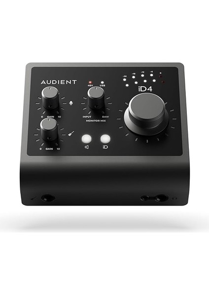 Ses Arabirimi Id4 Mkıı, Class A Konsol Mikrofon Ön Amplifikatör (Yüksek Hızlı Usb-C, Monitör Karışımı ve Monitör Panning Fonksiyonu, 2 Kulaklık Çıkışı, Mac/pc/ios Uyumlu), Siyah, Id Mkıı