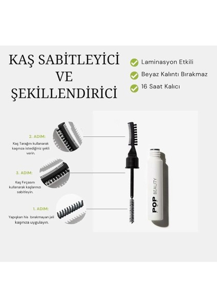 Beauty Kaş Sabitleyici ve Şekillendirici, Kaş Fırçası, Tarağı ve Sabitleyici Jel (Laminasyon Etkili) fırsatları