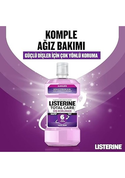 Total Care, Diş Koruyucu, 6 Etkili Florürlü Ağız Bakım Ürünü, Hafif Tat, Sıfır Alkol, Nane Aromalı, 250ML fiyatları