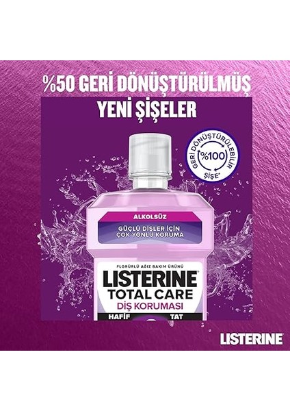 Total Care, Diş Koruyucu, 6 Etkili Florürlü Ağız Bakım Ürünü, Hafif Tat, Sıfır Alkol, Nane Aromalı, 250ML fırsatları
