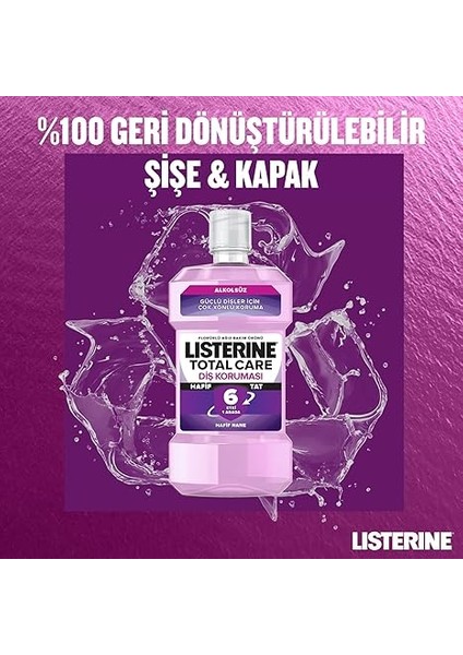 Total Care, Diş Koruyucu, 6 Etkili Florürlü Ağız Bakım Ürünü, Hafif Tat, Sıfır Alkol, Nane Aromalı, 250ML indirimleri