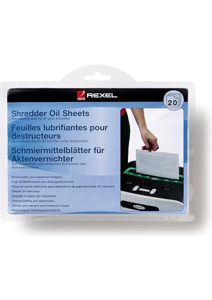 2101949 Evrak Imha Makinesi Yağ Kağıtları, 20 Adet, Beyaz