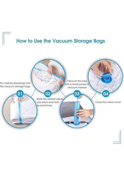 Giysi ve Yatak Örtüsü Için Vakumlu Torba, 6 Adet Vakumlu Torba, Kıyafet, Seyahat, Kıyafet, Saklama Için Vakumlu Çanta, Vakumlu Yer Tasarruflu, 3 x 70 x 50 cm + 3 x 80 x 60 cm + 1 El Pompası modelleri