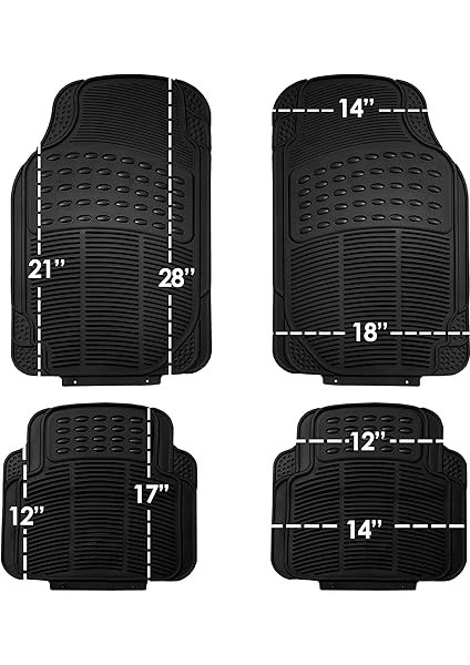 Paspasları Siyah Evrensel Uyumlu Ağır Hizmet Kauçuk Tüm Hava Şartlarına Karşı Koruma Için Çoğu Araba, Suv ve Kamyona Uyar, 4 Parça (Tam Set Kesilebilir) Fh Grup F11305BLACK indirimleri