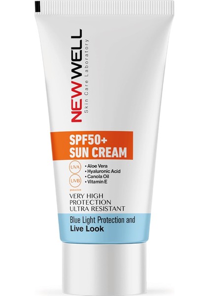Well Suya Dayanıklı Nemlendirici Güneş Kremi | Aloe Vera Etkili Yüksek Koruma Spf 50+ | Uva/uvb Korumalı Yüz Güneş Kremi