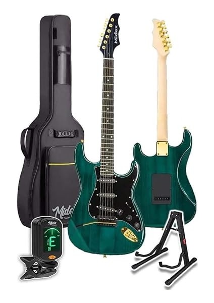 GLC-40GR Profesyonel Elektro Gitar Yeşil (Stand Gigbag Askı Capo Tuner Pena Kablo Yedek Tel) fiyatları