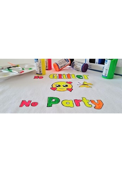 Monalisa Floresan Kumaş Boya Seti 6 x 40 ml (240 Ml) | 6 Siyah Açık Kumaş Rengi | Yıkanabilir Tekstil Boyası | Neon Renkler Kumaş Boyası | Tişört ve Tuval Boyama Diğer Tekstil Ürünleri Için Ideal indirimleri