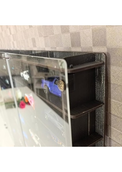 Kapaklı 1/64 Ölçek 50ARAÇ Hotwheels Matchbox Metal Araç Uyumlu Model Oyuncak Araba Rafı-Eskitme Siyah modelleri