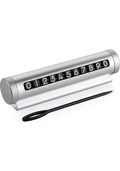 Alüminyum Kasa Çevirmeli Araç Içi Park Telefon Numaratör Park Numarası Parkmatik Araç Torpido Üstü Parktel Telefon Yazısı Gümüş Onbnl