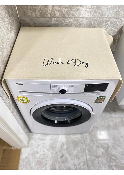 Nakış Işlemeli Çamaşır ve Kurutma Makine Buzdolabı Örtüsü