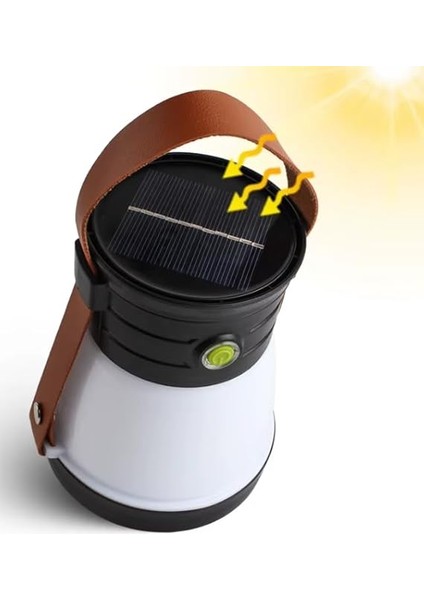 Solar Güneş Enerjili LED Kamp Feneri | USB Type-C Şarjlı, 500 Lümen, Powerbank, Taşınabilir El Feneri, 5 Modlu Aydınlatma | Kamp, Acil Durum, Bahçe Için fiyatları