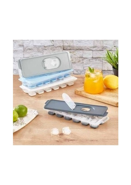 Silikon Tabanlı Buzluk, 12'li Buz Kalıbı, Silikon Tabanlı Buz Kalıbı, Kolay ve Pratik Buz Hazırlama Deneyimi