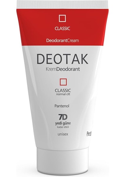 Classic Koruma 7 Güne Kadar Etkili Hassas Ciltler Için Kadın - Erkek Kullanım Krem Deodorant 35 ml