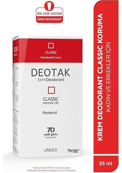 Classic Koruma 7 Güne Kadar Etkili Hassas Ciltler Için Kadın - Erkek Kullanım Krem Deodorant 35 ml fiyatları
