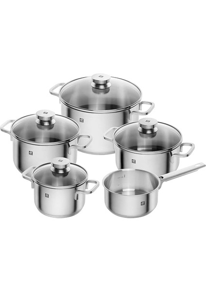 Focus 5 Parça Tencere Seti, Paslanmaz Çelik, Gümüş Rengi