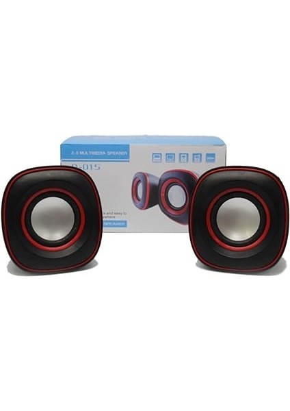 D015 Stereo USB Hoparlör Bilgisayar Pc Tablet Notebook Kırmızı fırsatları