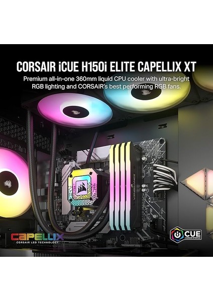 Icue H115I Elite Capellıx Xt Cpu Sıvı Soğutucu - Iki Fan AF140 Rgb Elite - 280 mm Radyatör - Intel® Lga 1700, 1200, 115X, 2066, Amd® Am5, Am4 - Siyah fiyatları