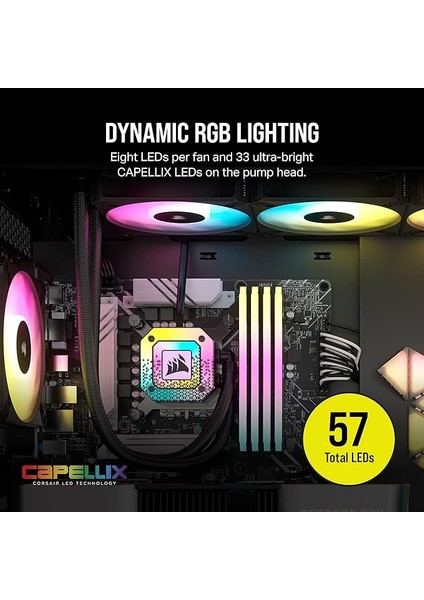 Icue H115I Elite Capellıx Xt Cpu Sıvı Soğutucu - Iki Fan AF140 Rgb Elite - 280 mm Radyatör - Intel® Lga 1700, 1200, 115X, 2066, Amd® Am5, Am4 - Siyah indirimleri