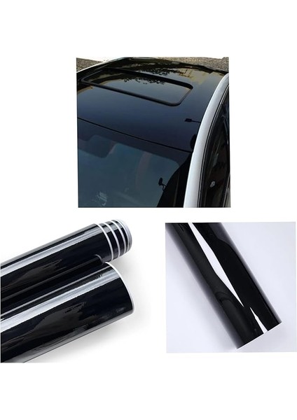 Piano Black Parlak Siyah Hava Kanallı Üstü Koruma Jelatinli Araç Motor Aksesuar Araç Tavan Kaplama Folyosu Kırılmaz Çizilmez Özel Postüplü Ambalajda Gönderim (50CM x 1 Metre)