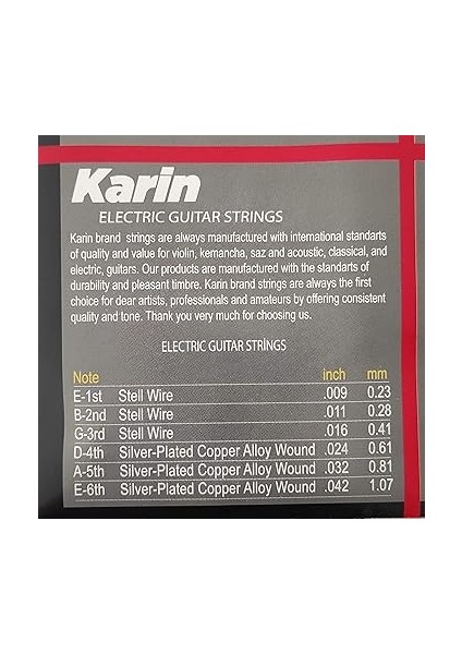 K506 - Elektro Gitar Teli - Takım Te 09-42 fiyatları