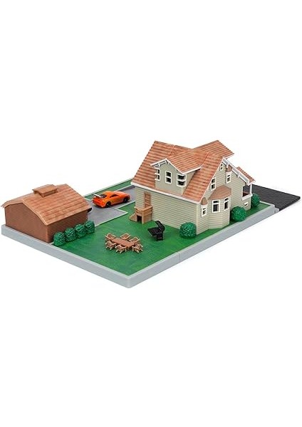 Toys Hızlı ve Öfkeli Nano Hollywood Rides Dom Toretto'nun Evini Sergileyen Diorama, Iki Adet 1,65" Döküm Araba, Çocuklar ve Yetişkinler Için Oyuncaklar (33668) fırsatları