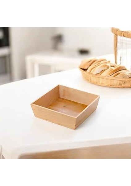 Bambu Lüx Kare Orta Boy Ekmeklik-Meyvelik 19CM, Bambu Ekmeklik Kare Orta Boy 19CM fiyatları