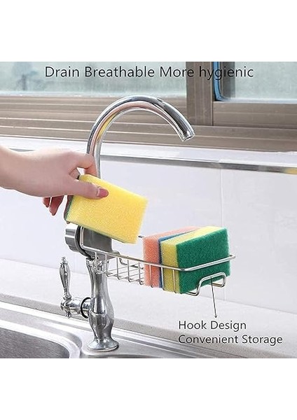 Çelik Drenajlı Mutfak Musluk Üstü Raf | Sabunluk, Süngerlik ve Deterjanlık Organizer, Portatif Ağır Hizmet Tipi Mutfak Düzenleyici modelleri