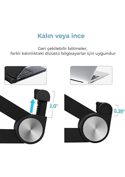 Saıjı X1 Laptop Sehpası, Katlanabilir, Tablet Sehpası, Alüminyum Alaşım, Online Sınıf Çalışması, Duruşu Iyileştirme, Isı Dağılımı Macbook, iPad ve 10-15,6 Inç Olan Tüm Cihazlar ile Uyumlu. Siyah modelleri