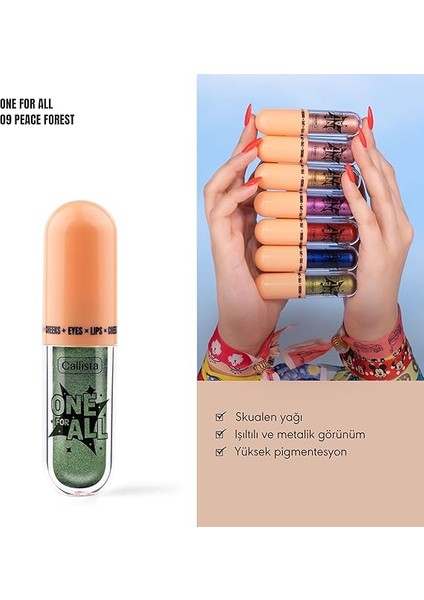 One For All 09 Peace Forest Eyes & Lips & Cheeks Likit Göz Farı fiyatları