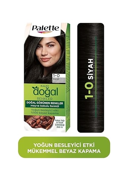 Kalıcı Doğal Renkler 1-0 Siyah Kakao Yağı & Yulaf Çekirdeği Özlü Saç Boyası modelleri
