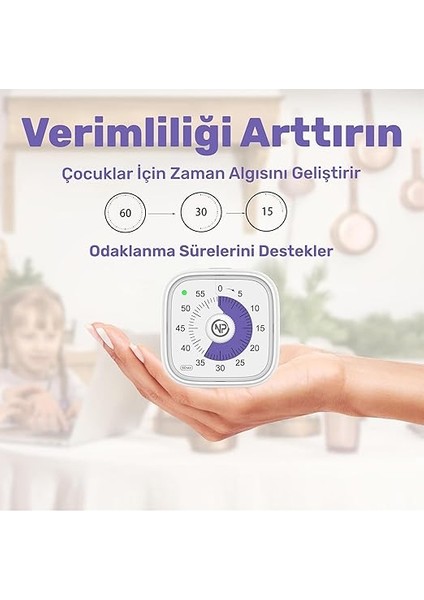 NPT31B Mutfak,ders,yemek Için 60DK Analog Alarm Zamanlayıcı,pomodoro Öğrenci Motivasyon Saati fırsatları