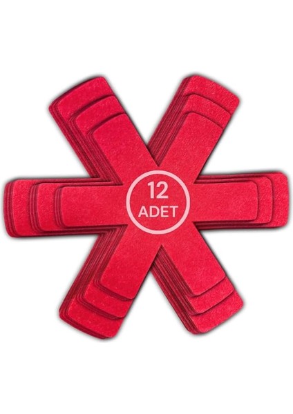 12 Li Set Tencere Tava Koruyucu Borcam Çizdirmez Keçe Düzenleyici (Kırmızı)