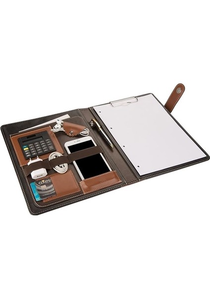 Kapaklı Sekreterlik Padfolio Hesap Makinalı A4 100 Yaprak Kapasiteli Vegan 24,5X32 Cm.